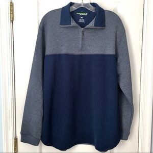 Haggar in motion 1/4 zip pullover blue Gray medium